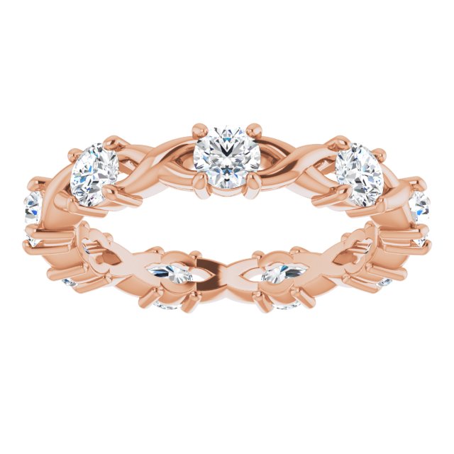 0.90 ct. Round Diamond Twist Design Eternity Band-VIRABYANI